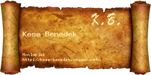 Kese Benedek névjegykártya